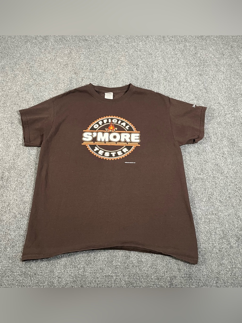 Official S'more Tester Graphic T-Shirt Mens Large Brown Y2k Promo Advertisement